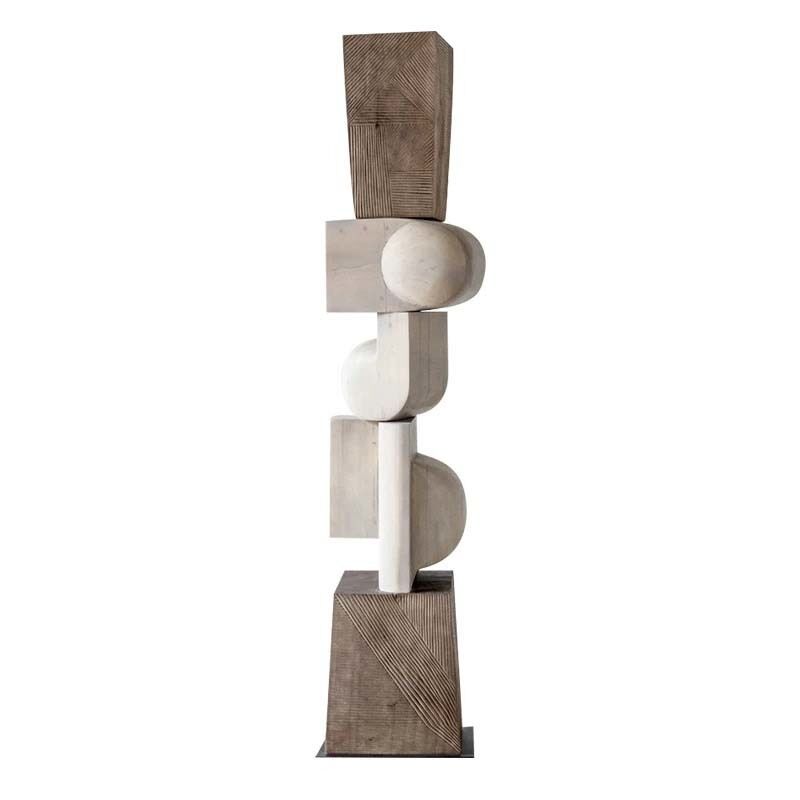 Geometric Wood Floor Sculpture Showroom 160cm Abstract Sculpture Home Decor
