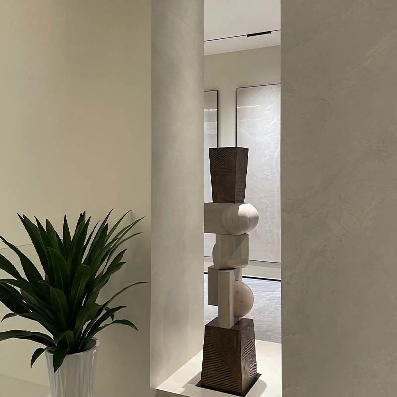 Geometric Wood Floor Sculpture Showroom 160cm Abstract Sculpture Home Decor
