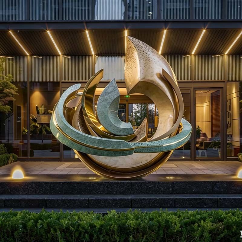 Large Abstract Garden Sculptures Stainless Steel 304 316  Mirror Polished Outdoor Art