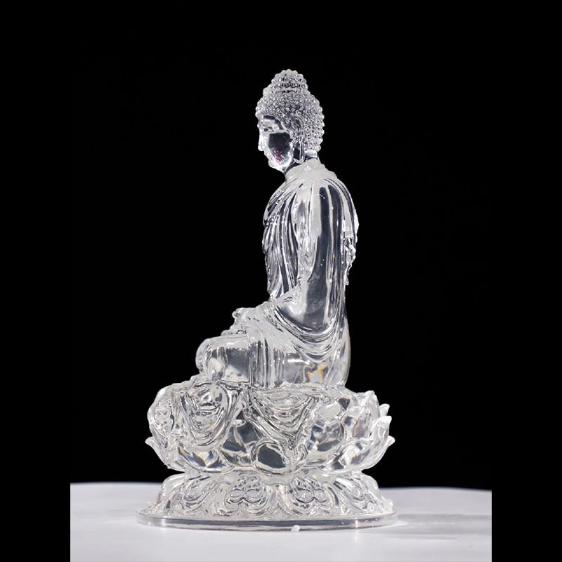 Clear Resin Buddha Sculptures Decorative Buddha Statue Indoor For Meditation Spaces