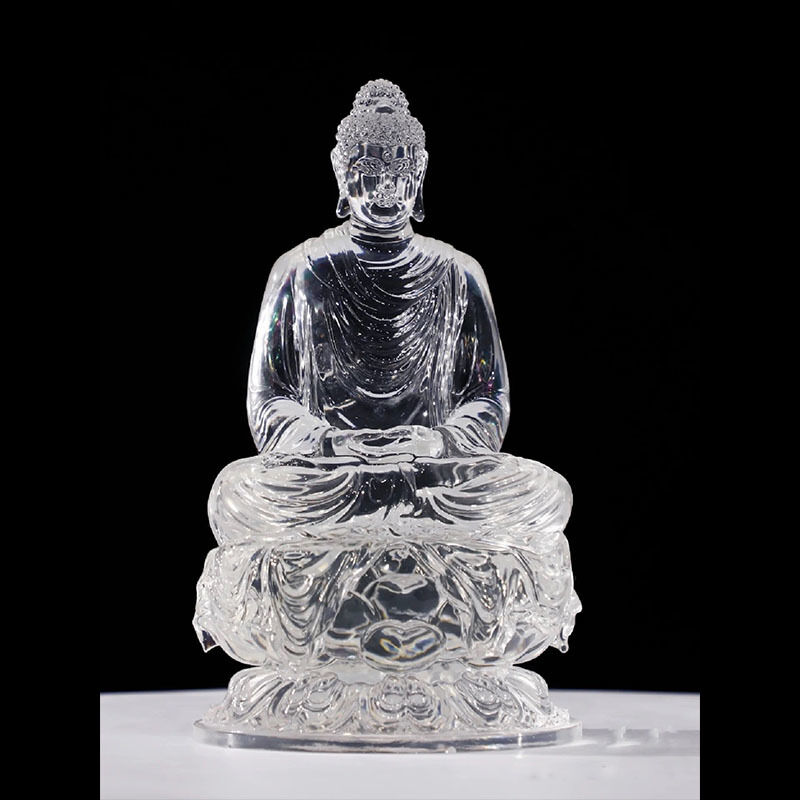 Clear Resin Buddha Sculptures Decorative Buddha Statue Indoor For Meditation Spaces