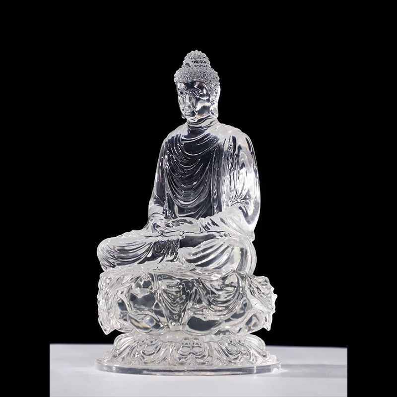 Clear Resin Buddha Sculptures Decorative Buddha Statue Indoor For Meditation Spaces