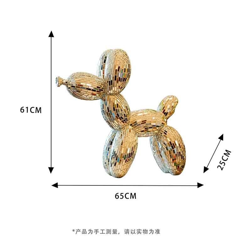 Hand cut Handmade statue Mirror Mosaic Balloon Dog Sculpture Decor