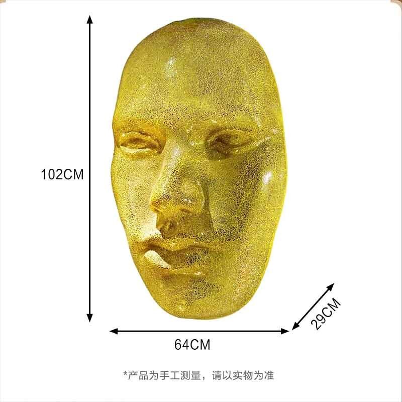 102cm Handmade Mosaic Art Resin Face Wall Sculpture Art For Luxury Interior Decor