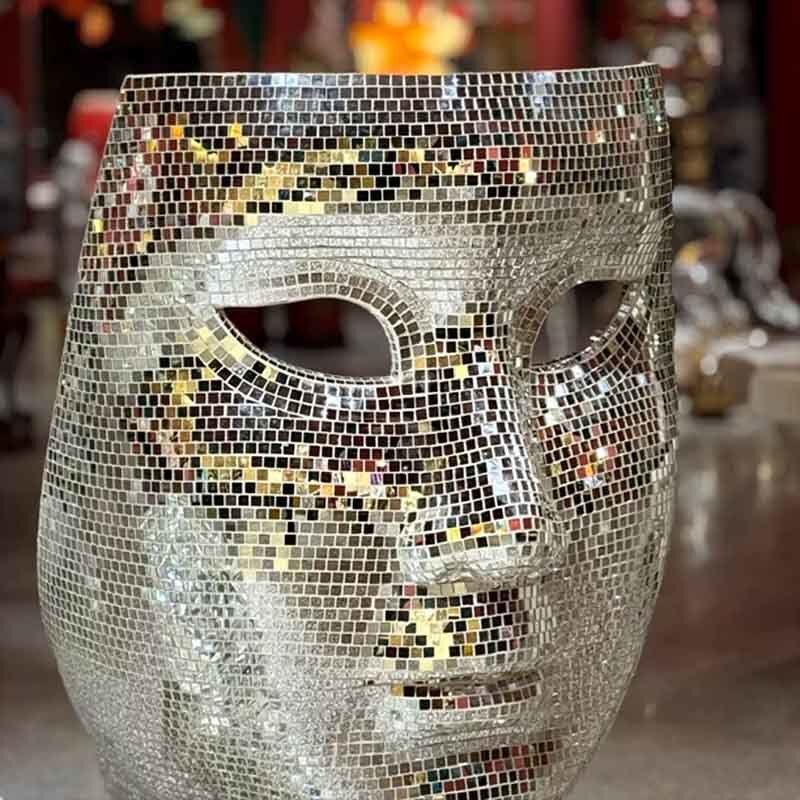 Mirror Face Chair 98 X 85 X 150CM Artistic Sculpture Seat For Luxury Interior Decoration