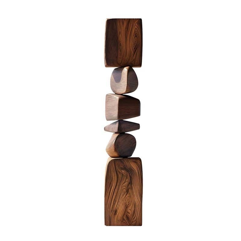 Solid Wood Contemporary Sculpture Handmade Abstract Floor Sculpture Decor Luxury