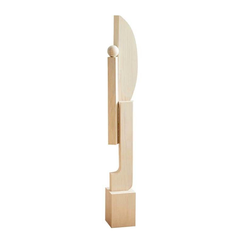 ISO Geometric Wooden Sculpture Minimalist Human Form Statue Art For Living Room