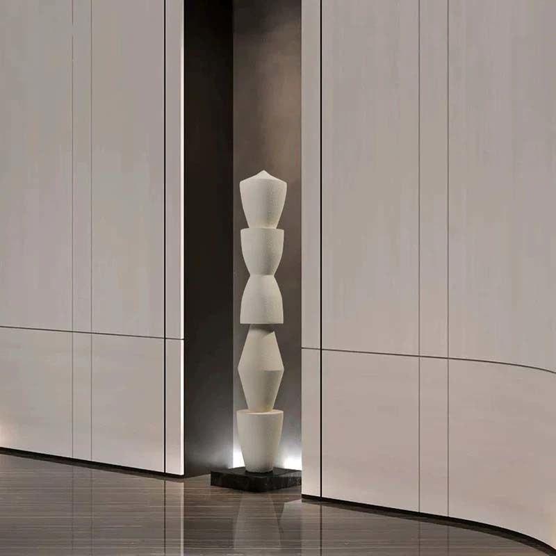 Minimalist Abstract Wood Sculpture, Handcrafted Geometric Wooden Art for Modern Interior Decor