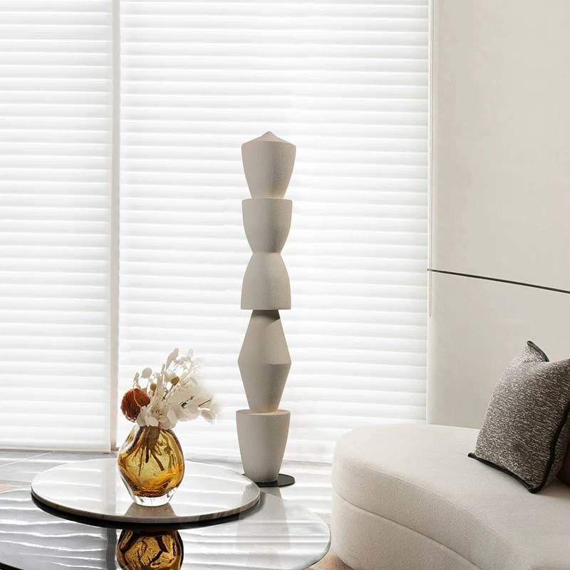 Minimalist Abstract Wood Sculpture, Handcrafted Geometric Wooden Art for Modern Interior Decor