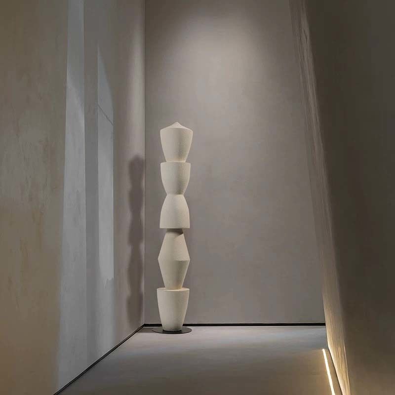 Minimalist Abstract Wood Sculpture, Handcrafted Geometric Wooden Art for Modern Interior Decor