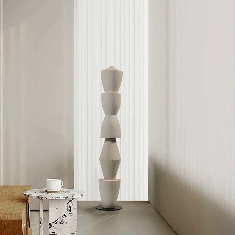 Minimalist Abstract Wood Sculpture, Handcrafted Geometric Wooden Art for Modern Interior Decor