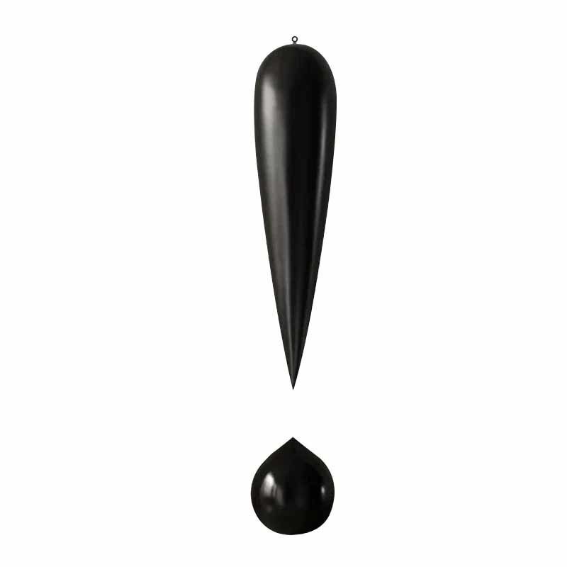 Glossy Black Hanging Art Piece Decorative FRP Minimalist Raindrop Statue
