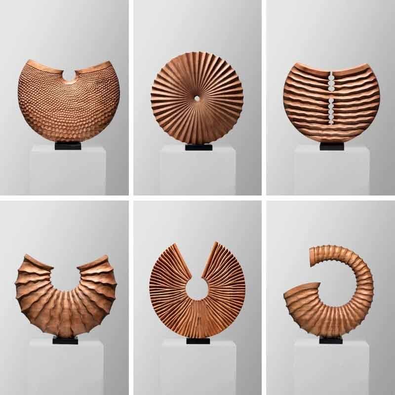 Custom Abstract Sculptures Carved Wood Sculpture Abstract Textured Wood Art Decor