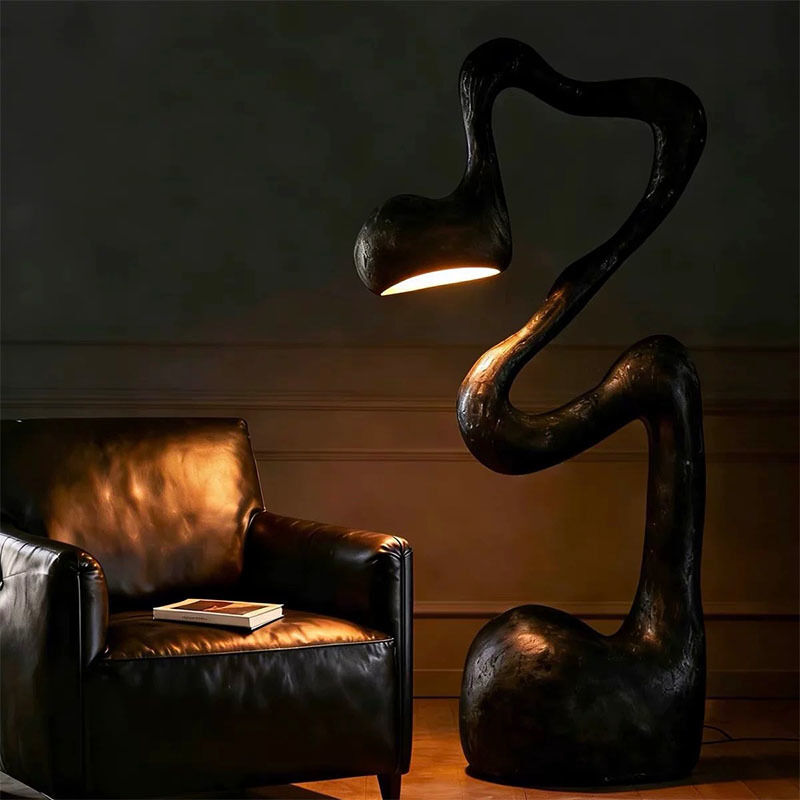Artistic Sculptural Lighting Animal Custom FRP Swan Floor Lamp For Interior