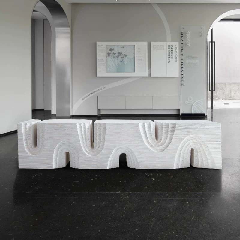 Sculptural Art Chairs Decorative Seating Modern Interiors Carbonized Wooden Bench Indoor