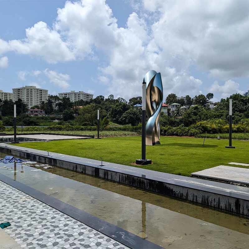 Large Abstract Sculpture Decor Custom Colors Polished Outdoor Landscape Sculptures