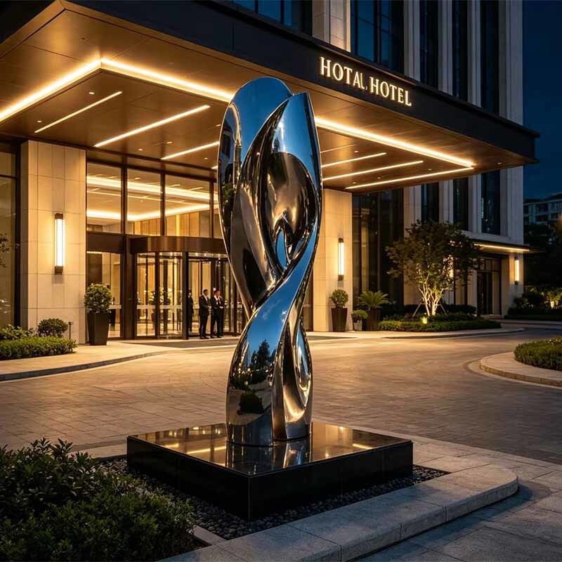 Large Abstract Sculpture Decor Custom Colors Polished Outdoor Landscape Sculptures