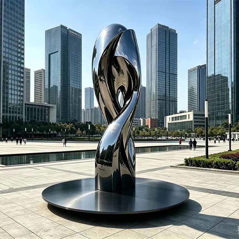 Large Abstract Sculpture Decor Custom Colors Polished Outdoor Landscape Sculptures
