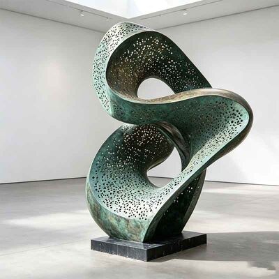 Public  Modern Garden Sculptures Stainless Steel Statue Laser Cut Hand Forged Sculpture